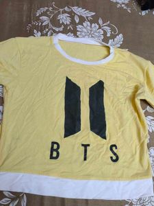 BTS Mearch Yellow Crop Top