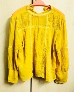 Yellow Blouse with Lace