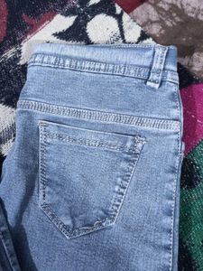 Light Wash Denim Cargo Pants