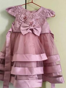 Elegant Pink Floral Girls Dress