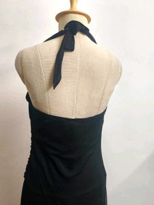 Elegant Black Halter Maxi Dress