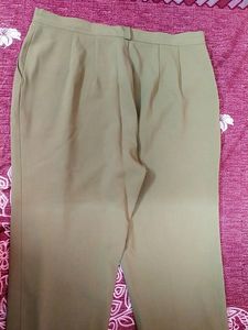 Women High Waist Straight Sheen Green Trousers