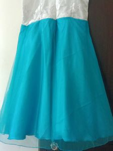 White And Blue Cinderella Dress Stitched