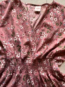 Urbanic Elegant Dusty Pink Floral Print Dress