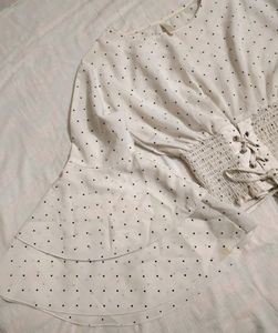 Polka Dot Flare Sleeves Top
