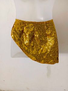 Gold Sequin Mini Skirt