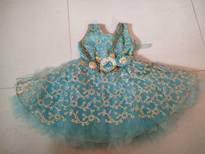 Cute Aqua Blue Flower Girl Dress