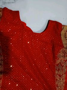 Elegant Red Embroidered Lehenga Choli