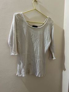 Gray Sleeveless Dress with White Top