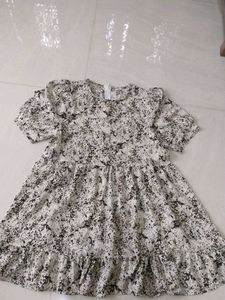 Abstract Print Babydoll Dress
