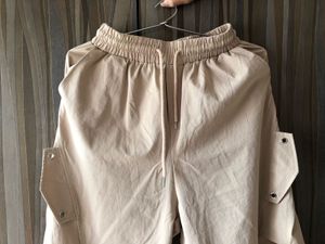 Beige Parachute Pants