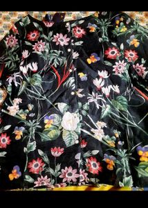 DJ&amp;C Floral Print Bishop Sleeve Top