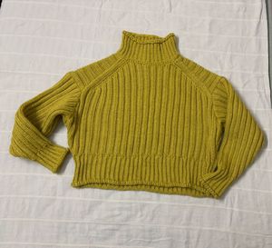 H&amp;M Mustard Knit Crop Sweater