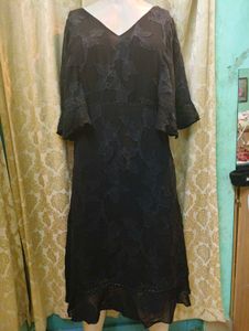 Aarke Ritu Kumar Black Floral Dress