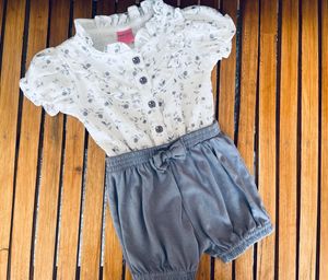 Adorable Floral Top &amp; Bloomer Set