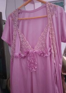 Satin Silk Gowns 2pc - 5 Available