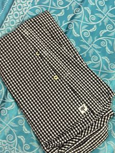 Woodland Black+white Check Shirt(M)
