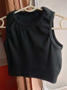 Black Ribbed Tank Top