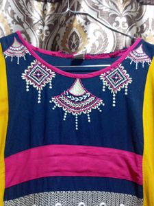 Colorful Embroidered Maxi Dress