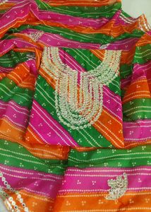 Bandhani Gota Patti Dress Material