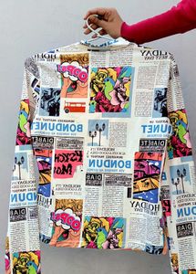 Newspaper 🗞️ Printed Shien Top Full Sleeves