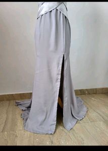 Elegant Silver Evening Gown
