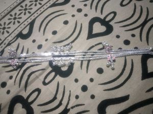 Silver Anklet with Red Accents