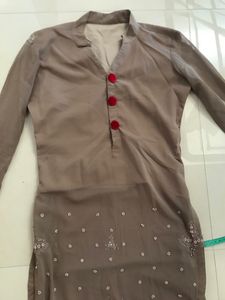 Beautiful Party Wear Kurti . Grey Colour Kurti . Wore Only Once .