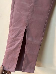 Mauve Wide Leg Tie Pants