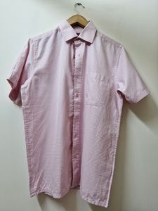 Men's Casual Wear Halfsleeve Pink White Checks