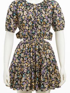 Floral Mini Dress with Cutout Detail