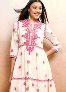 BEAUTIFUL PINK AND BEIGE KURTI