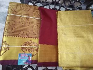 Unstitched Silk Lehanga Pattu Pavadai Dhavani Set