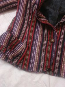 Striped Peplum Jacket