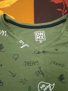 An Olive Coloured Top with Typography