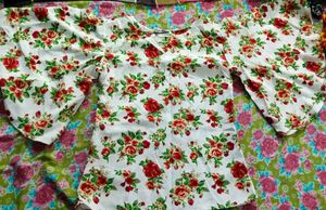 Stylish Floral Bell-sleeve Off White To