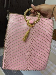 PINK PARTY WEAR SMALL POUCHY BAG