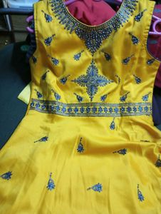 Elegant Yellow Embellished Dress