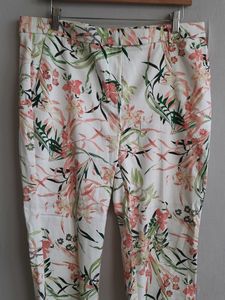 M&amp;S Floral Printed White Pant For Women