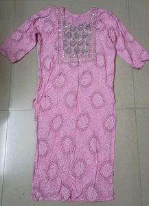 Pink Printed Kurta
