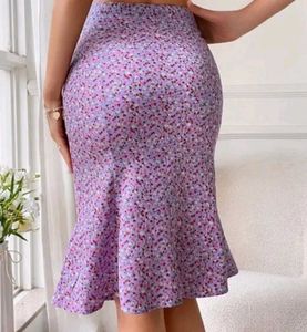 Floral Print Trumpet Skirt