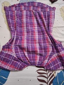 Square Neck Check Top