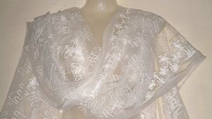 Beautiful Embroidery Work Net Dupatta