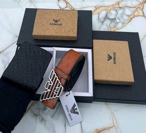 ARMANI MENS BELT+ WALLET COMBO WITH BOX