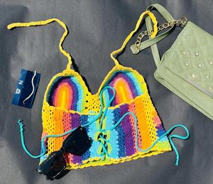 Rainbow Crochet Halter Top
