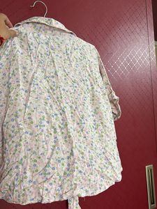 Floral Tie-Front Top For L Size