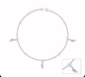 Giva 925 Real Silver Zircon Leaf Anklet(1 Piece)