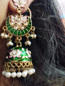 Green Color Jhumka Earring