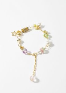 frosted Beaded Charm Bracelet