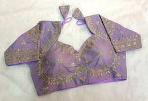 Embroidered Purple Blouse